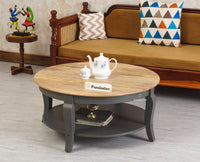 Mumbai Solid Wood Round Coffee Table Furniselan -  Slate-Grey