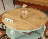 Mumbai Solid Wood Round Coffee Table - Coffee Table - Furniselan Silt Green