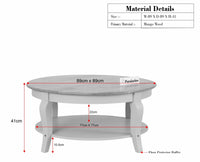 Mumbai Solid Wood Round Coffee Table Furniselan -  Slate-Grey