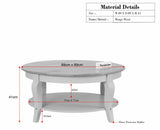Mumbai Solid Wood Round Coffee Table Furniselan - Cool-Grey