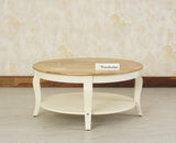 Mumbai Solid Wood Round Coffee Table - Coffee Table - Furniselan Frosty White