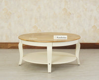 Mumbai Solid Wood Round Coffee Table - Coffee Table - Furniselan Frosty White