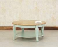Mumbai Solid Wood Round Coffee Table - Coffee Table - Furniselan Silt Green