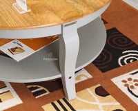 Mumbai Solid Wood Round Coffee Table Furniselan - Cool-Grey