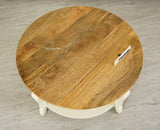 Mumbai Solid Wood Round Coffee Table - Coffee Table - Furniselan Frosty White
