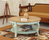 Mumbai Solid Wood Round Coffee Table - Coffee Table - Furniselan Silt Green