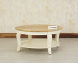 Mumbai Solid Wood Round Coffee Table - Coffee Table - Furniselan Frosty White