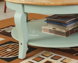Mumbai Solid Wood Round Coffee Table - Coffee Table - Furniselan Silt Green
