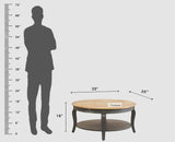 Mumbai Solid Wood Round Coffee Table Furniselan -  Slate-Grey