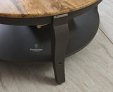 Mumbai Solid Wood Round Coffee Table Furniselan -  Slate-Grey
