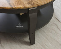 Mumbai Solid Wood Round Coffee Table Furniselan -  Slate-Grey
