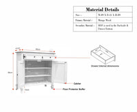 Mumbai Solid Wood Shoe Rack Cabinet Two Doors & Drawers - Sideboard - Furniselan