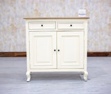 Mumbai Solid Wood Shoe Rack Cabinet Two Doors & Drawers - Sideboard - Furniselan-Frosty-White