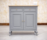Mumbai Solid Wood Shoe Rack Cabinet Two Doors & Drawers - Sideboard - Furniselan-Cool-Grey