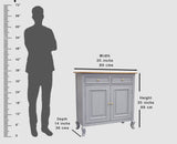 Mumbai Solid Wood Shoe Rack Cabinet Two Doors & Drawers - Sideboard - Furniselan-Cool-Grey