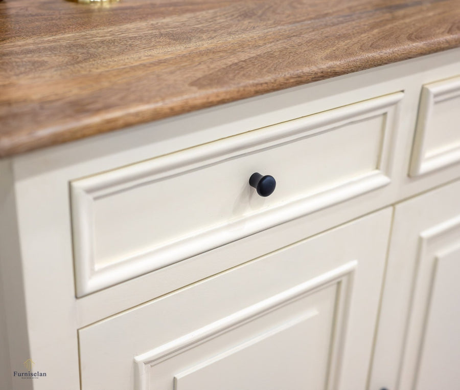 Mumbai Solid Wood Shoe Rack Cabinet Two Doors & Drawers - Sideboard - Furniselan-Frosty-White