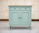 Mumbai Solid Wood Shoe Rack Cabinet Two Doors & Drawers - Sideboard - Furniselan-Silt-Green