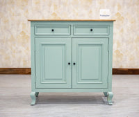 Mumbai Solid Wood Shoe Rack Cabinet Two Doors & Drawers - Sideboard - Furniselan-Silt-Green