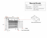 Mumbai Solid Wood Shoe Rack Cabinet Two Doors & Drawers - Sideboard - Furniselan-Frosty-White