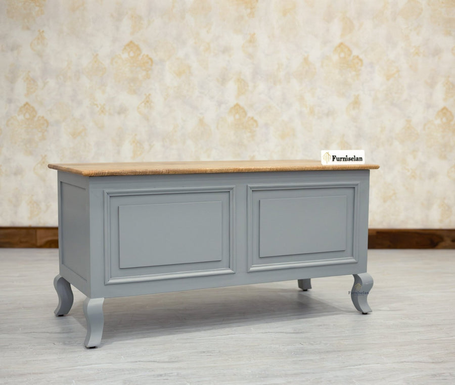 Mumbai Solid Wood Storage Trunk Box - Trunks & Cabinets - Furniselan-
Cool-Grey