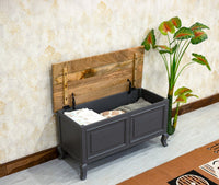 Mumbai Solid Wood Storage Trunk Box - Trunks & Cabinets - Furniselan-
Slate-Grey