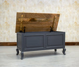 Mumbai Solid Wood Storage Trunk Box - Trunks & Cabinets - Furniselan-
Slate-Grey