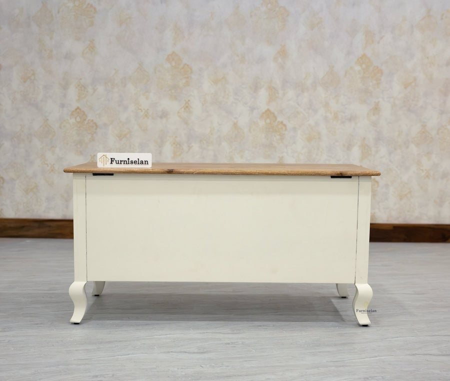 Mumbai Solid Wood Storage Trunk Box - Trunks & Cabinets - Furniselan-Frosty-White