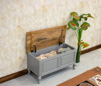 Mumbai Solid Wood Storage Trunk Box - Trunks & Cabinets - Furniselan-
Cool-Grey