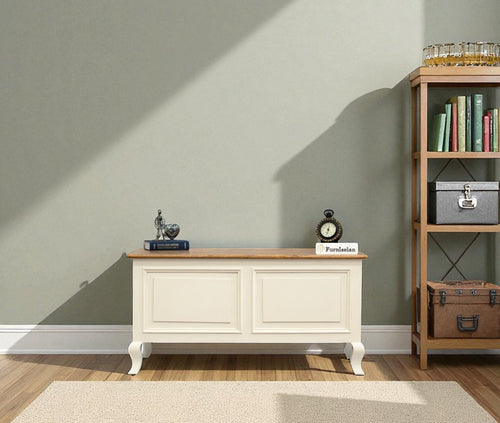 Mumbai Solid Wood Storage Trunk Box - Trunks & Cabinets - Furniselan-Frosty-White