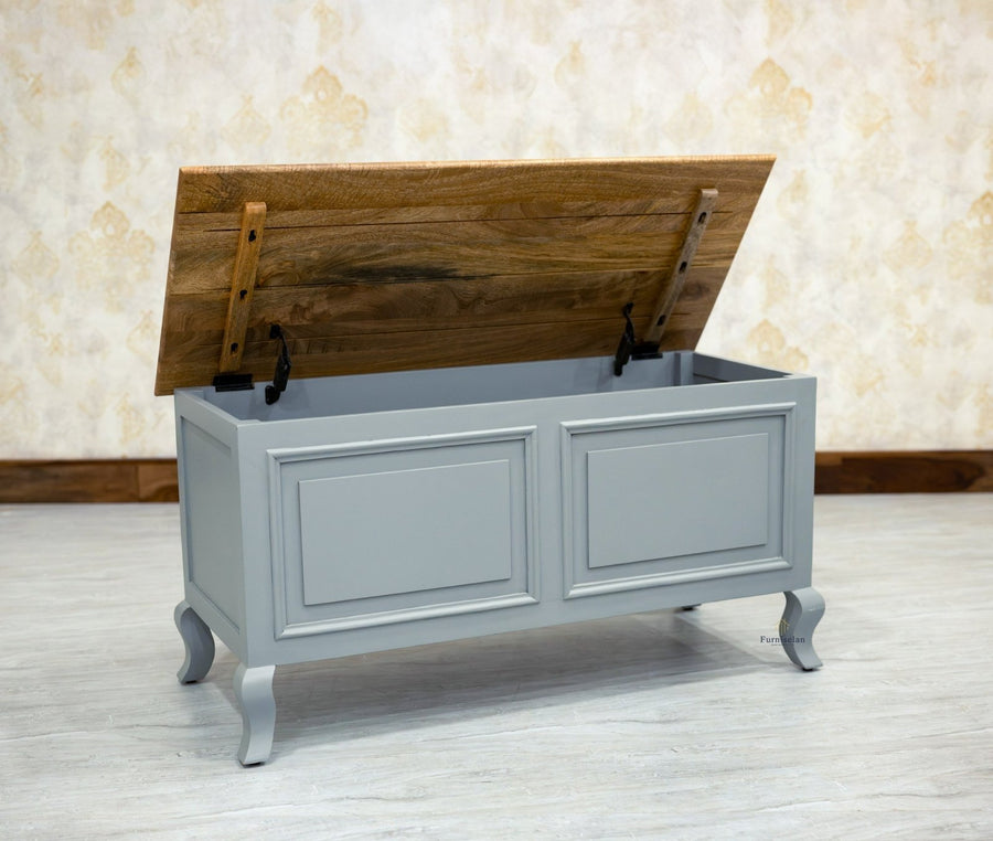 Mumbai Solid Wood Storage Trunk Box - Trunks & Cabinets - Furniselan-
Cool-Grey