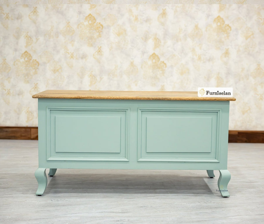 Mumbai Solid Wood Storage Trunk Box - Trunks & Cabinets - Furniselan-Silt-Green