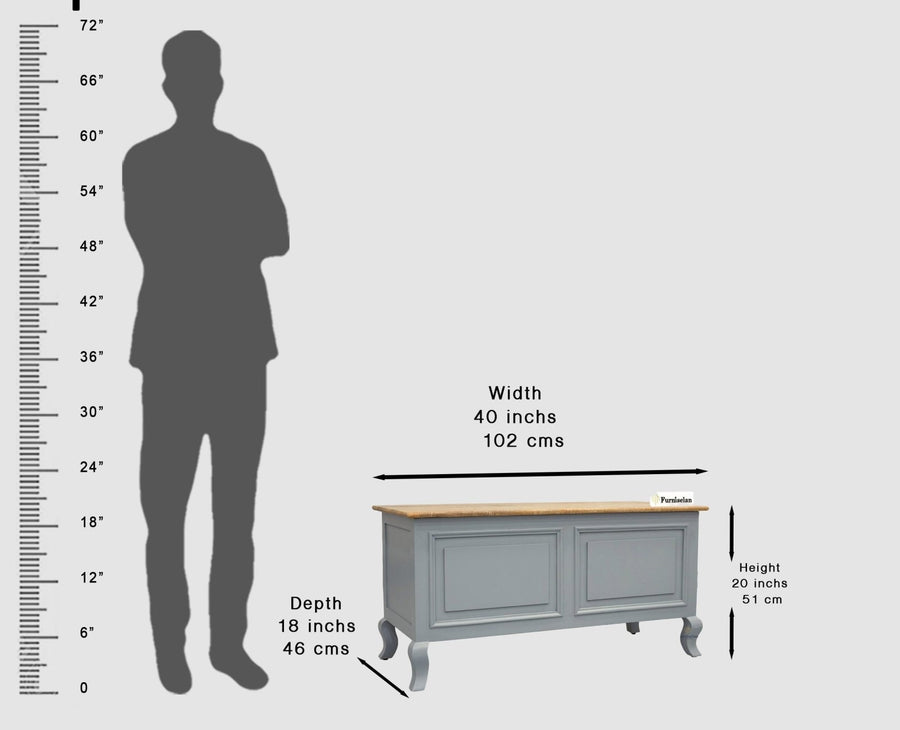 Mumbai Solid Wood Storage Trunk Box - Trunks & Cabinets - Furniselan-
Cool-Grey