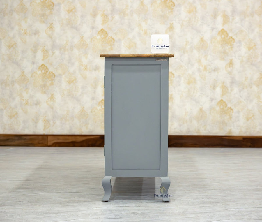 Mumbai Solid Wood Two Door Sideboard Cabinet - Sideboard - Furniselan - Cool-Grey