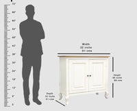 Mumbai Solid Wood Two Door Sideboard Cabinet - Sideboard - Furniselan - Frosty-White