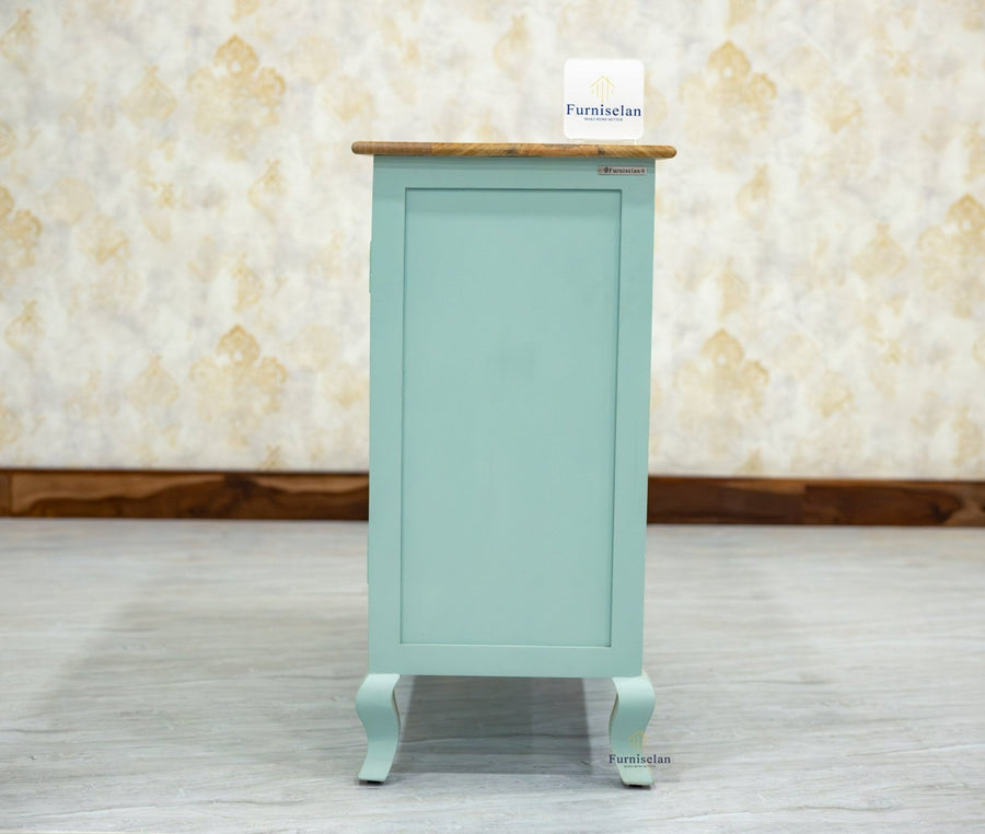 Mumbai Solid Wood Two Door Sideboard Cabinet - Sideboard - Furniselan - Silt-Green