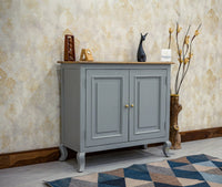 Mumbai Solid Wood Two Door Sideboard Cabinet - Sideboard - Furniselan - Cool-Grey