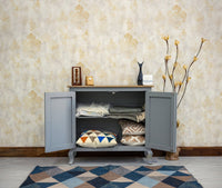 Mumbai Solid Wood Two Door Sideboard Cabinet - Sideboard - Furniselan - Cool-Grey