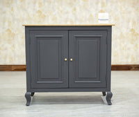 Mumbai Solid Wood Two Door Sideboard Cabinet - Sideboard - Furniselan - Slate-Grey
