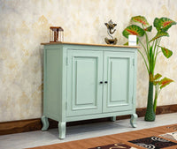 Mumbai Solid Wood Two Door Sideboard Cabinet - Sideboard - Furniselan - Silt-Green