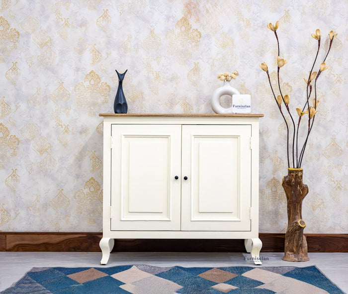 Mumbai Solid Wood Two Door Sideboard Cabinet - Sideboard - Furniselan
