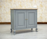 Mumbai Solid Wood Two Door Sideboard Cabinet - Sideboard - Furniselan - Cool-Grey