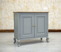Mumbai Solid Wood Two Door Sideboard Cabinet - Sideboard - Furniselan - Cool-Grey
