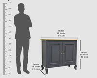 Mumbai Solid Wood Two Door Sideboard Cabinet - Sideboard - Furniselan - Slate-Grey