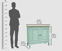 Mumbai Solid Wood Two Door Sideboard Cabinet - Sideboard - Furniselan - Silt-Green