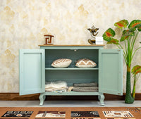 Mumbai Solid Wood Two Door Sideboard Cabinet - Sideboard - Furniselan - Silt-Green