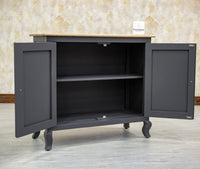 Mumbai Solid Wood Two Door Sideboard Cabinet - Sideboard - Furniselan - Slate-Grey