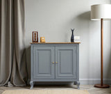 Mumbai Solid Wood Two Door Sideboard Cabinet - Sideboard - Furniselan - Cool Grey
