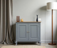 Mumbai Solid Wood Two Door Sideboard Cabinet - Sideboard - Furniselan - Cool Grey