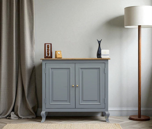 Mumbai Solid Wood Two Door Sideboard Cabinet - Sideboard - Furniselan - Cool Grey
