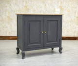 Mumbai Solid Wood Two Door Sideboard Cabinet - Sideboard - Furniselan - Slate-Grey